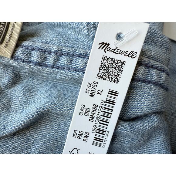 Madewell NWT Denim Easy Pull-On Shorts Women’s Size XL Rathmore Wash - Picture 5 of 6